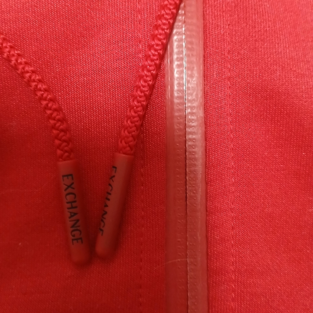 Armani Exchange Women's Vibrant Red Zip-Up Hoodie - Picture 7 of 13